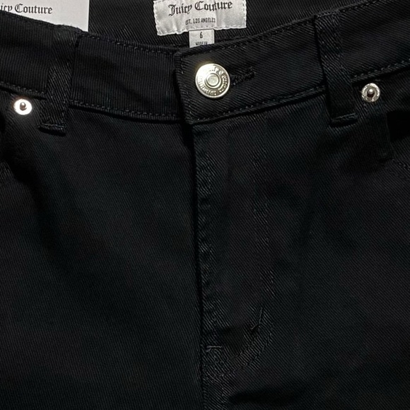 Juicy Couture Denim Shorts 6 Black Classic 5 Pocket Zip-Fly Stretch Casual NWT - Picture 4 of 8